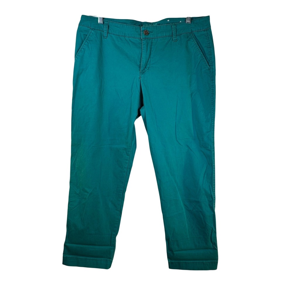 Sonoma Goods for Life Womens Teal Green Modern Straight Leg Chino Pants Size 16